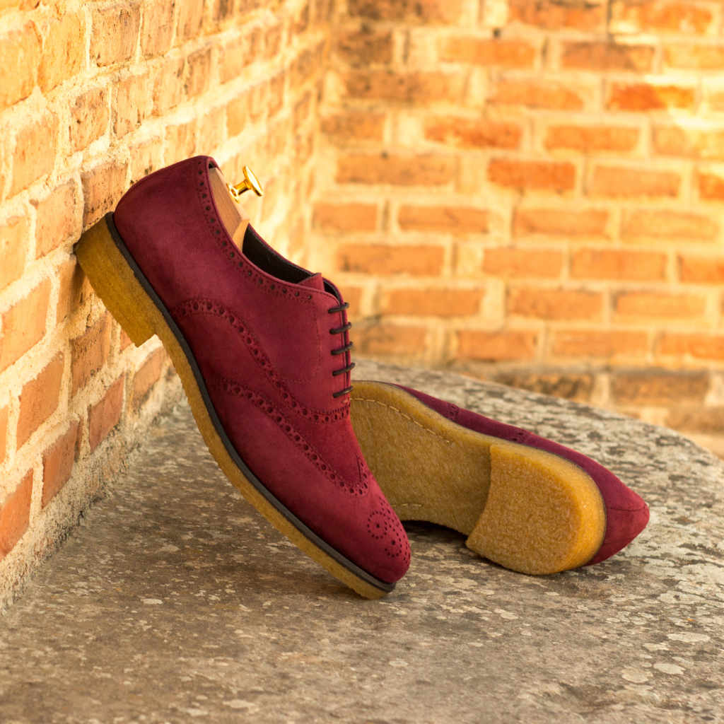 wine brogue boots